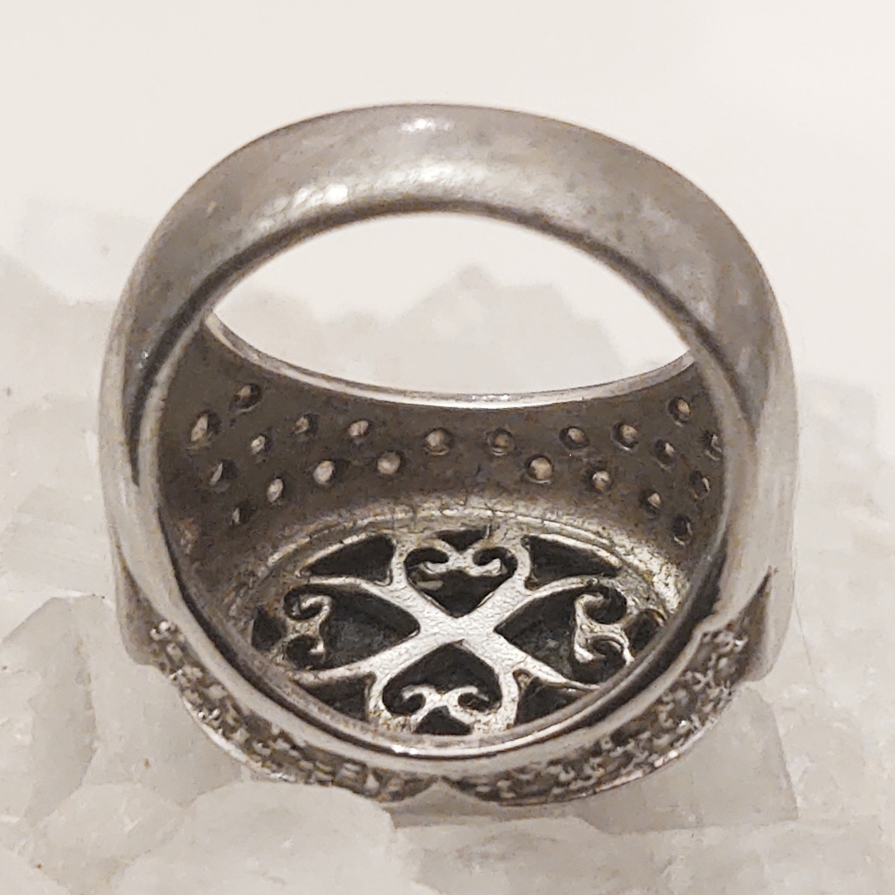 ISO Info- Onyx & Diamond Sterling Silver Ring-9.25 - Picture 10 of 13